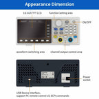 OWON DGE2070 70MHz Dual Channel Arbitrary Waveform Generator, 300MSa/s Sampling Rate, 14-Bit Resolution, 150 Built-in Waveforms, 3.6” LCD, Portable Signal Generator for Lab & Electronics Testing