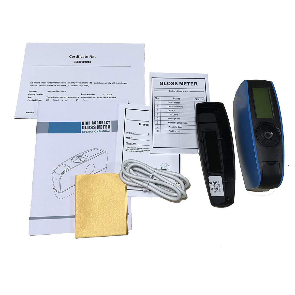 Tri-Angle 20 60 85 Degree Gloss Meter Glossmeter Three Angle Tester with High End QC Software 35000 Data Hold
