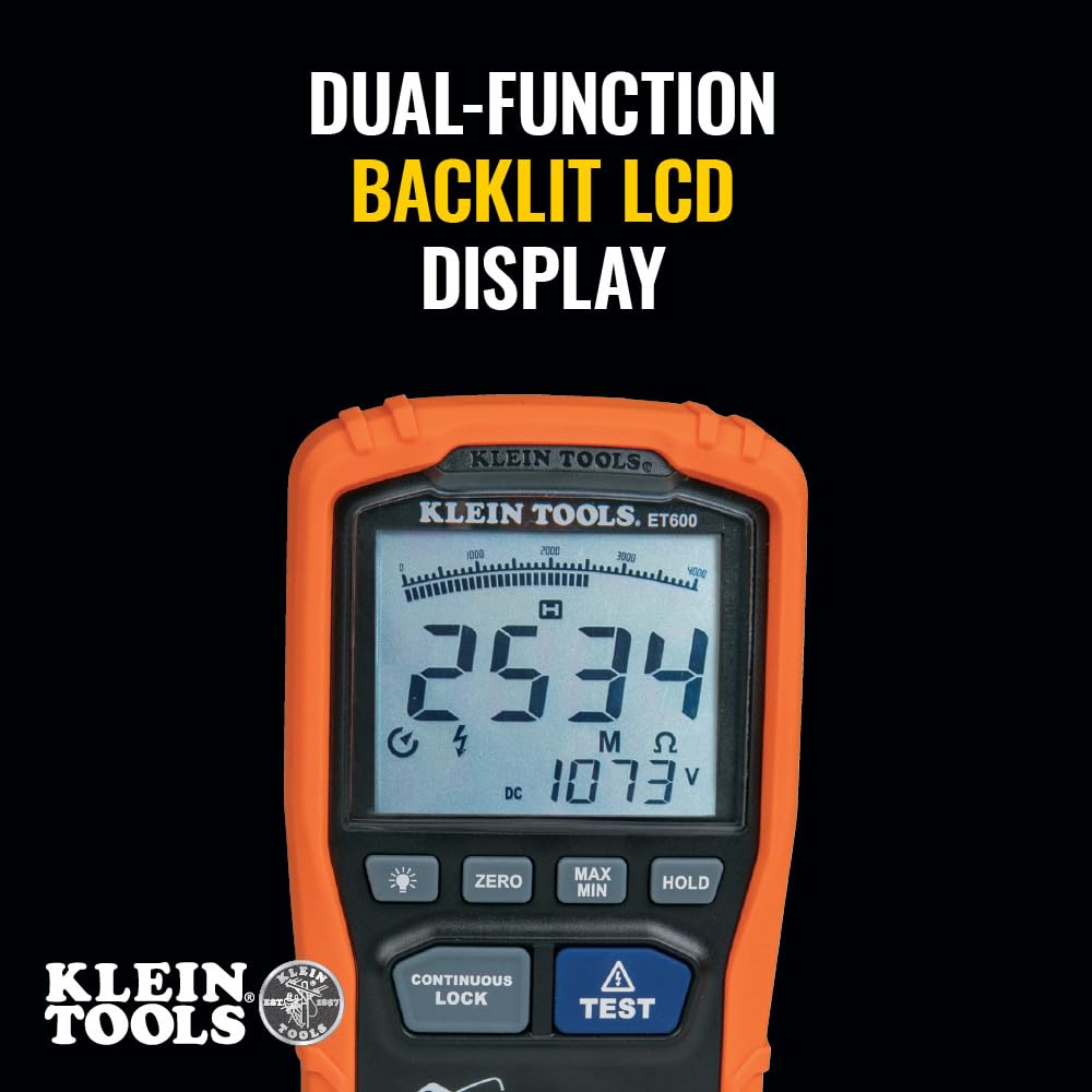 Klein Tools ET600 Megohmmeter Insulation Tester Multimeter