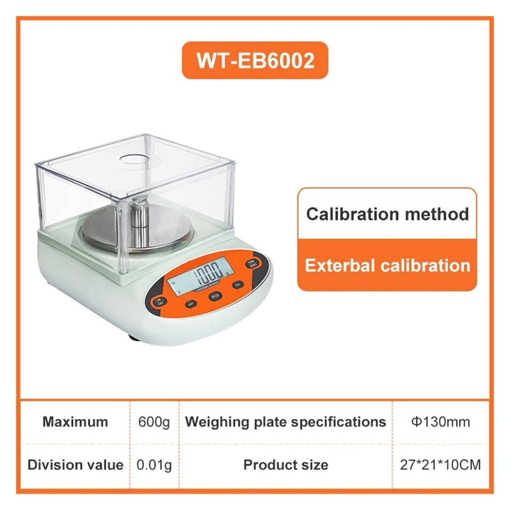 0.01G Precision Digital Electronic Balance Portable Mini Lab Jewelry Gold Weighing Scale Analytical Wide Applications,One Color-600g 0.01g