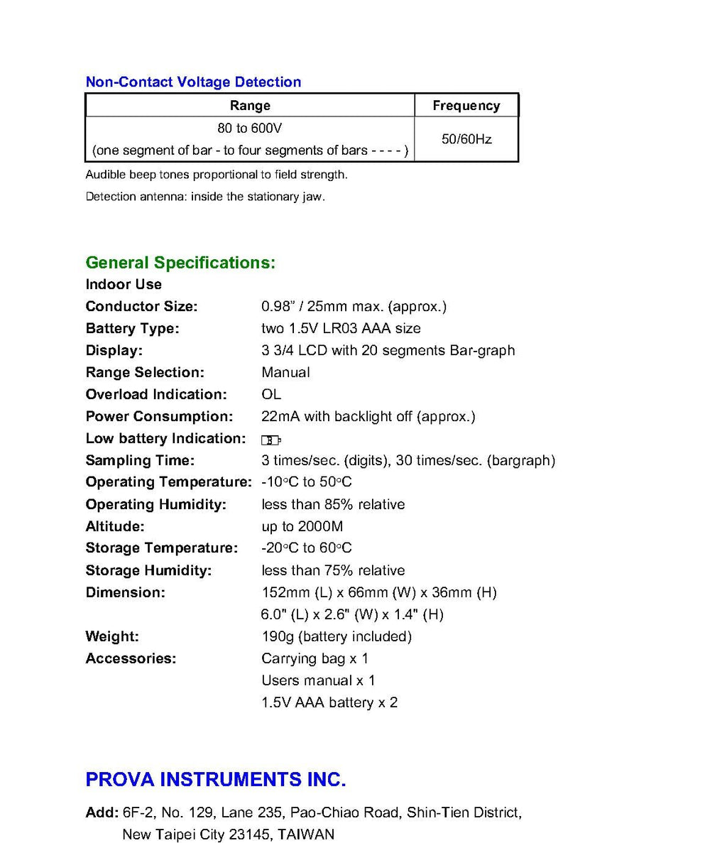 Taiwan Quality PROVA A5+ AC/DC TRMS Pocket Size Clamp Meter High Accuracy Mini Clamp Meters Amp Multimeter Voltmeter Pliers Ammeter in-Rush Current Tester NCV Multi Testers