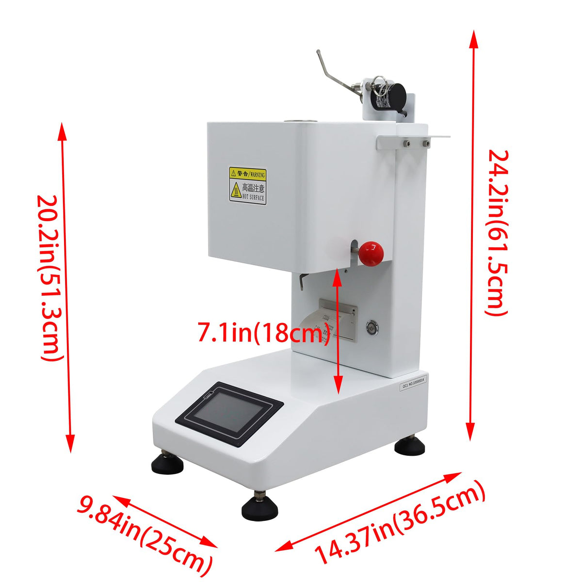 Automatic Melt Flow Rate Tester Melt Index Instrument MFR MVR Tester Indexer Flow Rate Meter with Touch Screen and Printer for Polymer Plastic 110V 500W