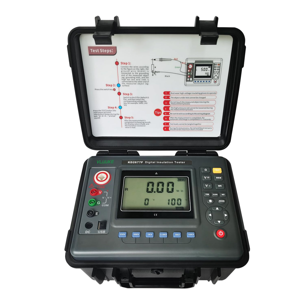 10KV Digital Insulation Resistance Meter 2500v 5000v 10kv Megohmmeter Insulation Resistance Tester