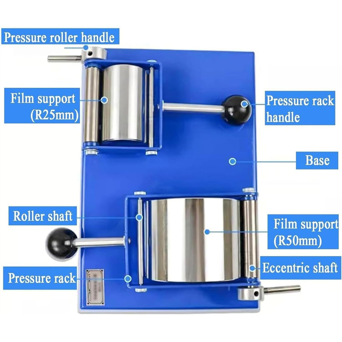 Putty Paint Film Flexibility Tester with R25 + R50 Mold, 80mm Shaft Width, 100/50mm Shaft Rod Diameter