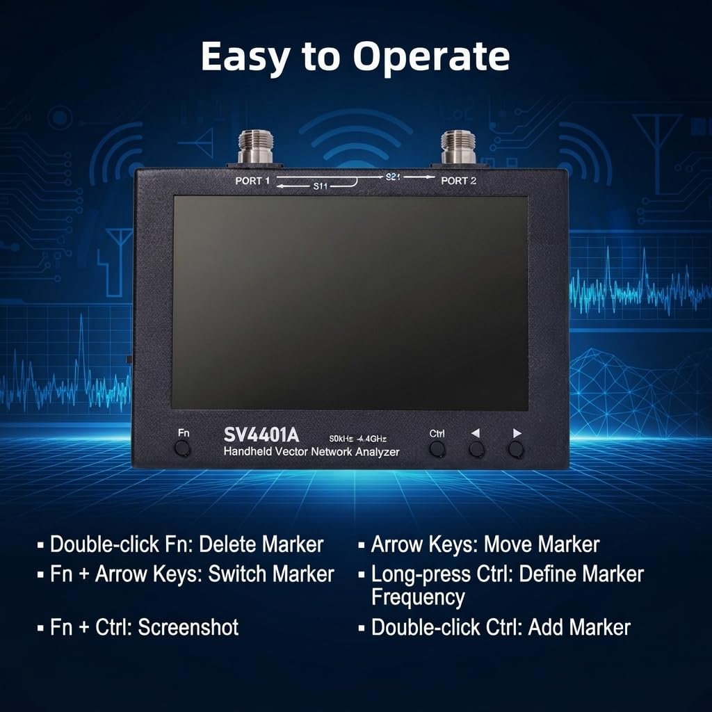 SV4401A NanoVNA Vector Network Analyzer 7" IPS Touchscreen 50kHz-4.4GHz