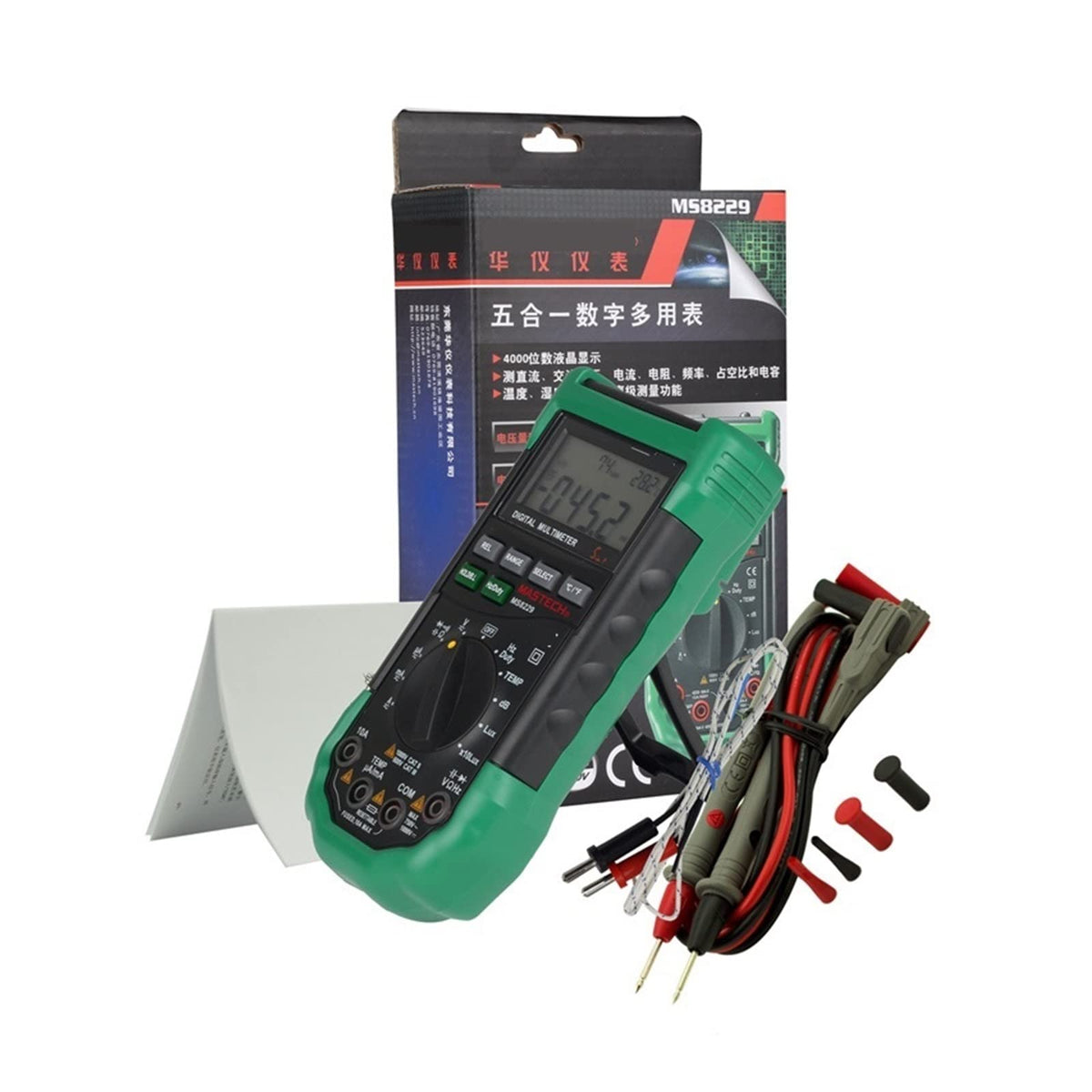 MS8229 5 In1 Auto Range Digital Multimeter Multifunction Sound Level Temperature Humidity Tester Meter Easy to Operate