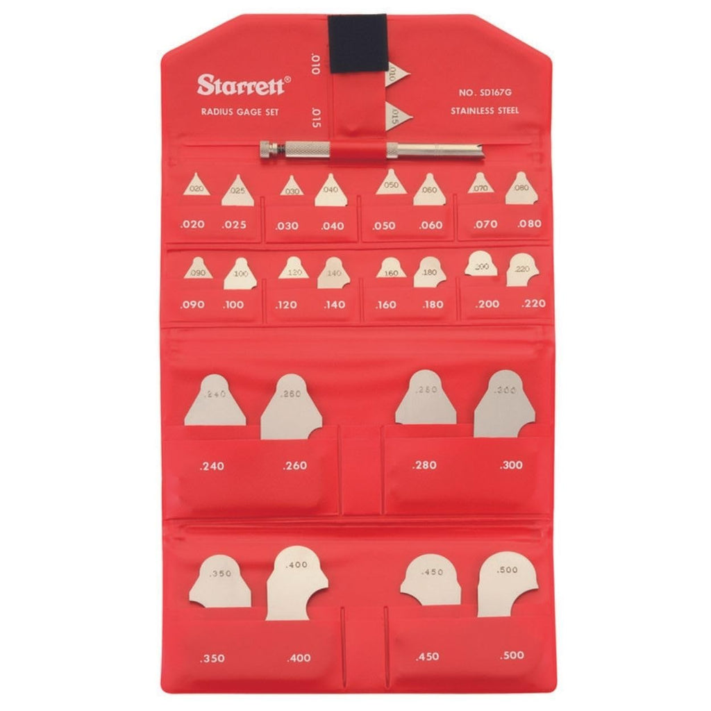 Starrett Radius Gage Set, .030-.100" Range