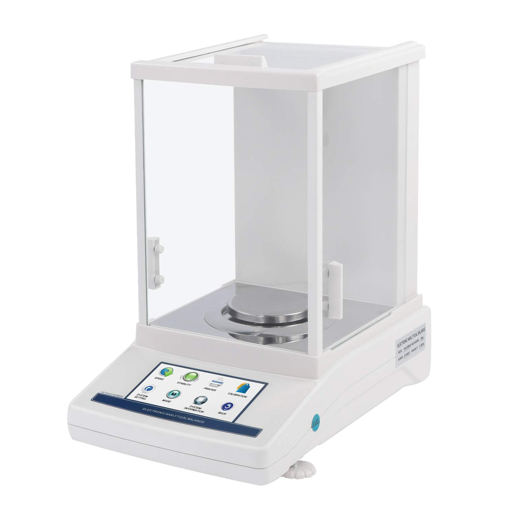 U.S. Solid 0.1mg Analytical Balance, 220g x 0.0001g Touch Panel Lab Scale, Auto Internal Calibration, RS232, Piece Counting, Percent Weighing, Adjustable Stability & Display Speed, g, oz, ct, mg