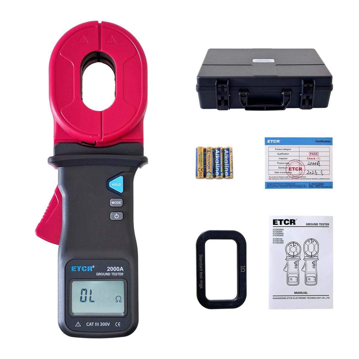 Gen2 ETCR2000A Digital Clamp Ground Earth Resistance Meter Tester 500Ω