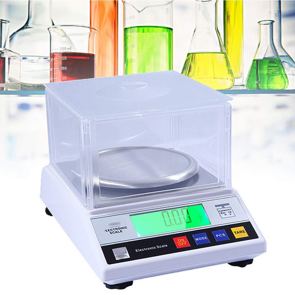 Digital High Precision Laboratory Analytical Balance Scale,Balance Lab Electronic Precision Weighing Carat,with LCD Display, 600g/0.01g