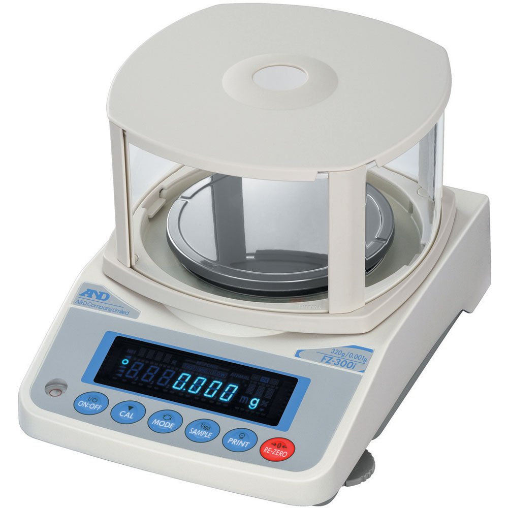 A&D ENGINEERING FZ-300I FZ-I Series Precision Balance with Internal Calibration, 320 g Capacity, 0.001 g Resolution, 193 mm W x 262.5 mm D x 84.5 mm H
