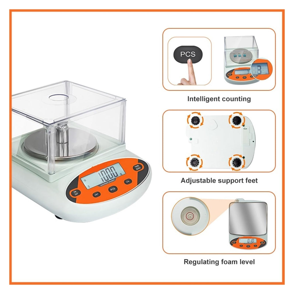 0.01G Precision Digital Electronic Balance Portable Mini Lab Jewelry Gold Weighing Scale Analytical Wide Applications,One Color-600g 0.01g