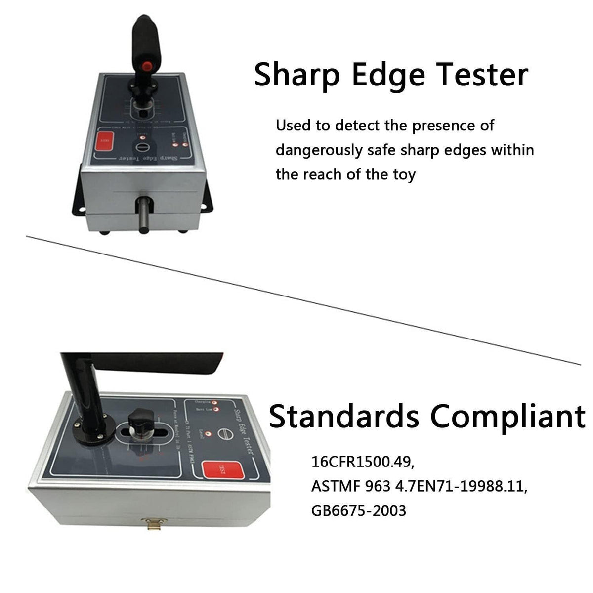 Electric Toys Sharp Edge Tester Burr Angle Detector Toy Testing Instrument for Detect Children w/1 Tape