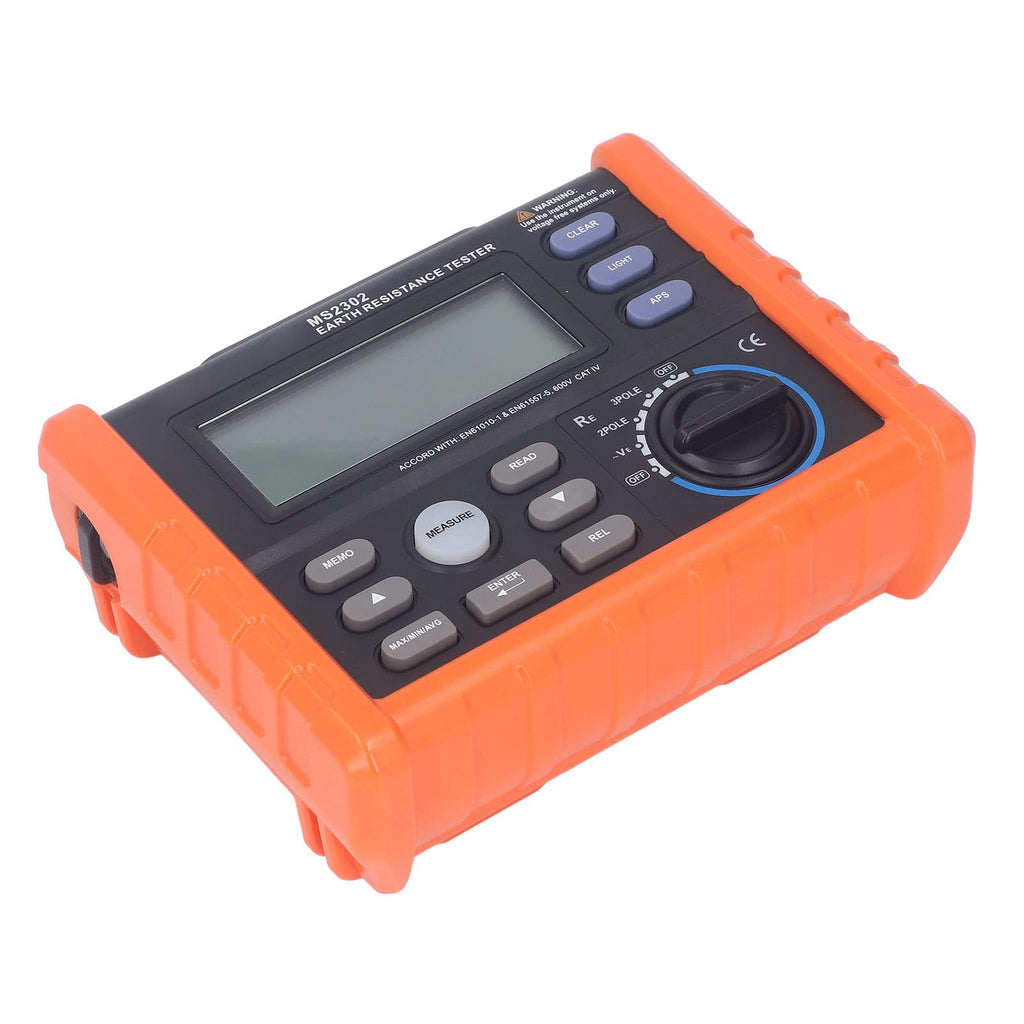 Ground Tester Backlit LCD Display Automatic Shutdown Earth Meter for Iron Tower Building 600V