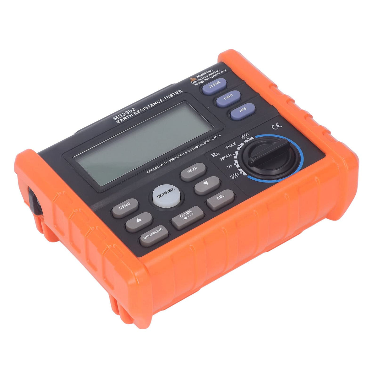 Ground Tester Backlit LCD Display Automatic Shutdown Earth Meter for Iron Tower Building 600V