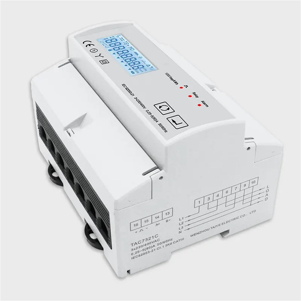 3P 2 Wire Energy Meter 3 * 230V 50/60Hz Timer Power Consumption Monitor KWh Wattmeter TAC7321C 1Pcs