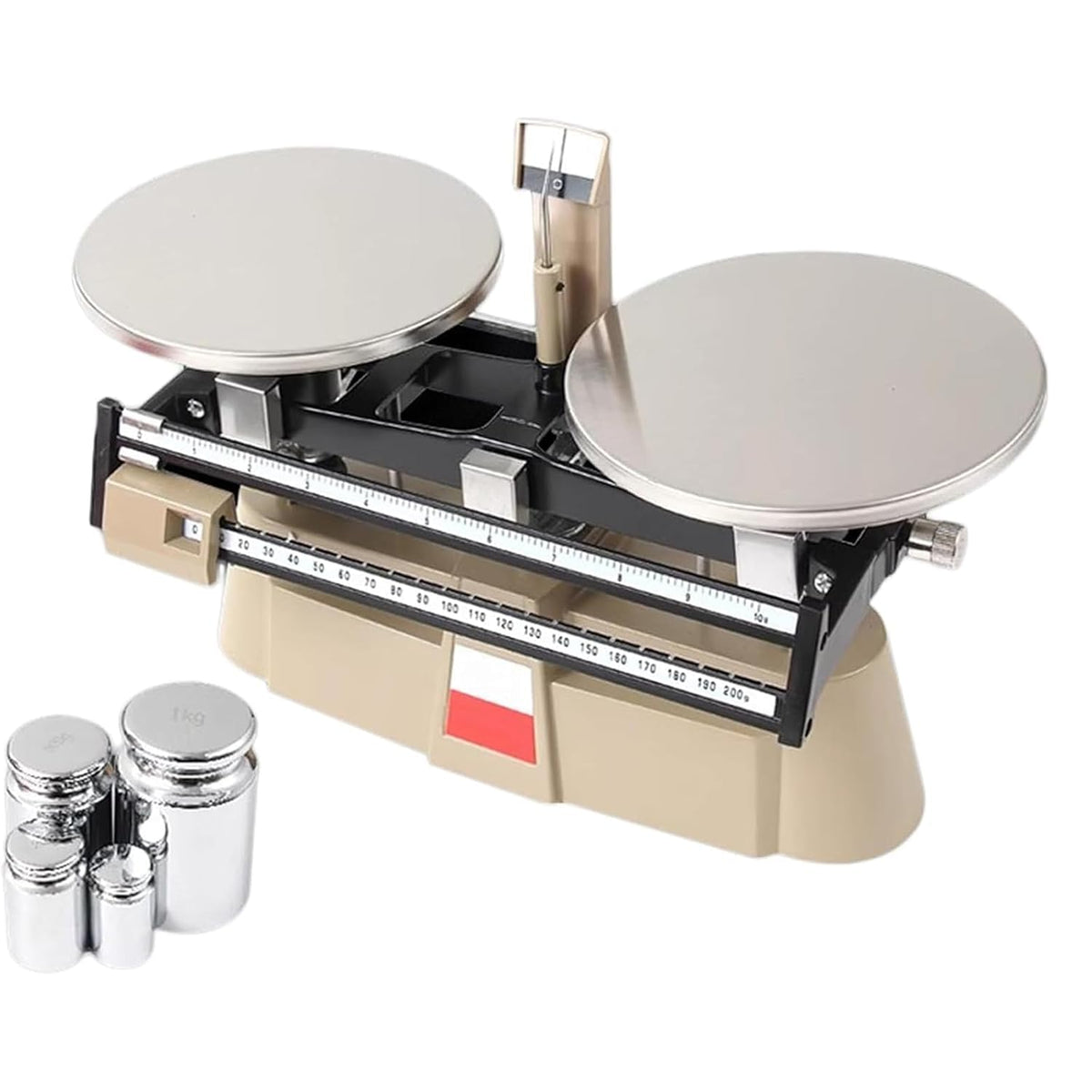 Double Pan Mechanical Balance Scale with Weights Set,0.1g to 2000g Precision,Lab & School Use