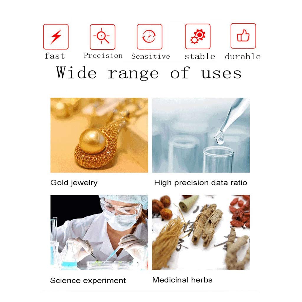 Digital Precision Electronic Scale Lab Analytical Balance High Accurate Scientific 1mg Weighing Jewelry Scales with Windshield (210g/0.01g)
