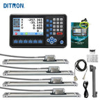 4 Axis LCD DRO Multi-Function RPM Digital Readout Display,4pcs 1um Magnetic Scales EIA-422 Output IP67 Customized Size DIY OEM Encoder Sensor for Lathe Milling Bridgeport Knee Mill