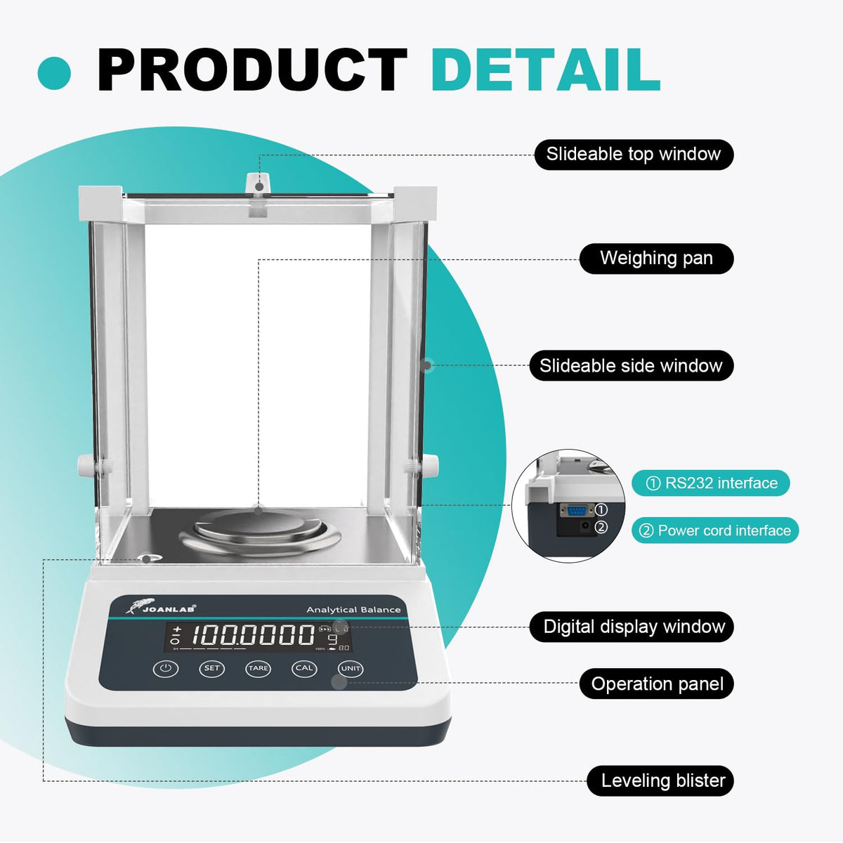FA1204 Analytical Balance, 0.1mg Ext Calibration