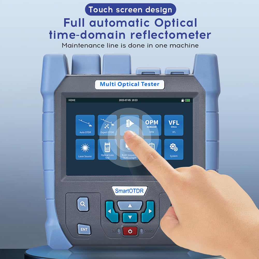 Mini-Pro 850/1300nm SM OTDR Mulit-Function Tester Built in OPM/OLS / RJ45 Test/VFL Test Rang 5m-60Km Dynamic Range 22dB/24dB Connector APC (YD-5100-MM-APC)
