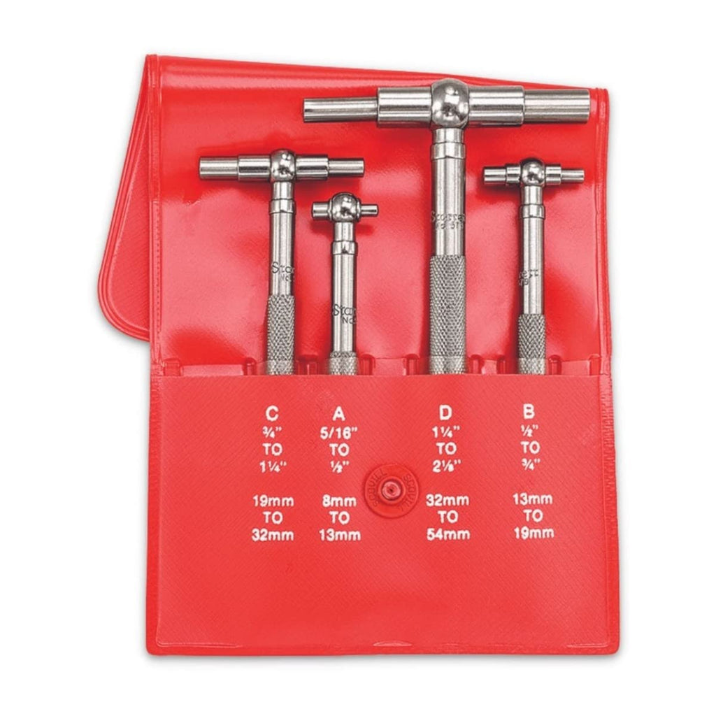 Starrett Telescoping Gage Set, 5/16"-6" Range, 2-3/8"-3-1/4" Handle Length