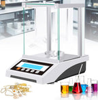 Electronic Analytical Balance with Windshield, 0.001g High Precision Lab Digital Scale, LCD Precision Lab Analytical Scale for Gold, Jewelry, Science Experiment,110g/0.001g