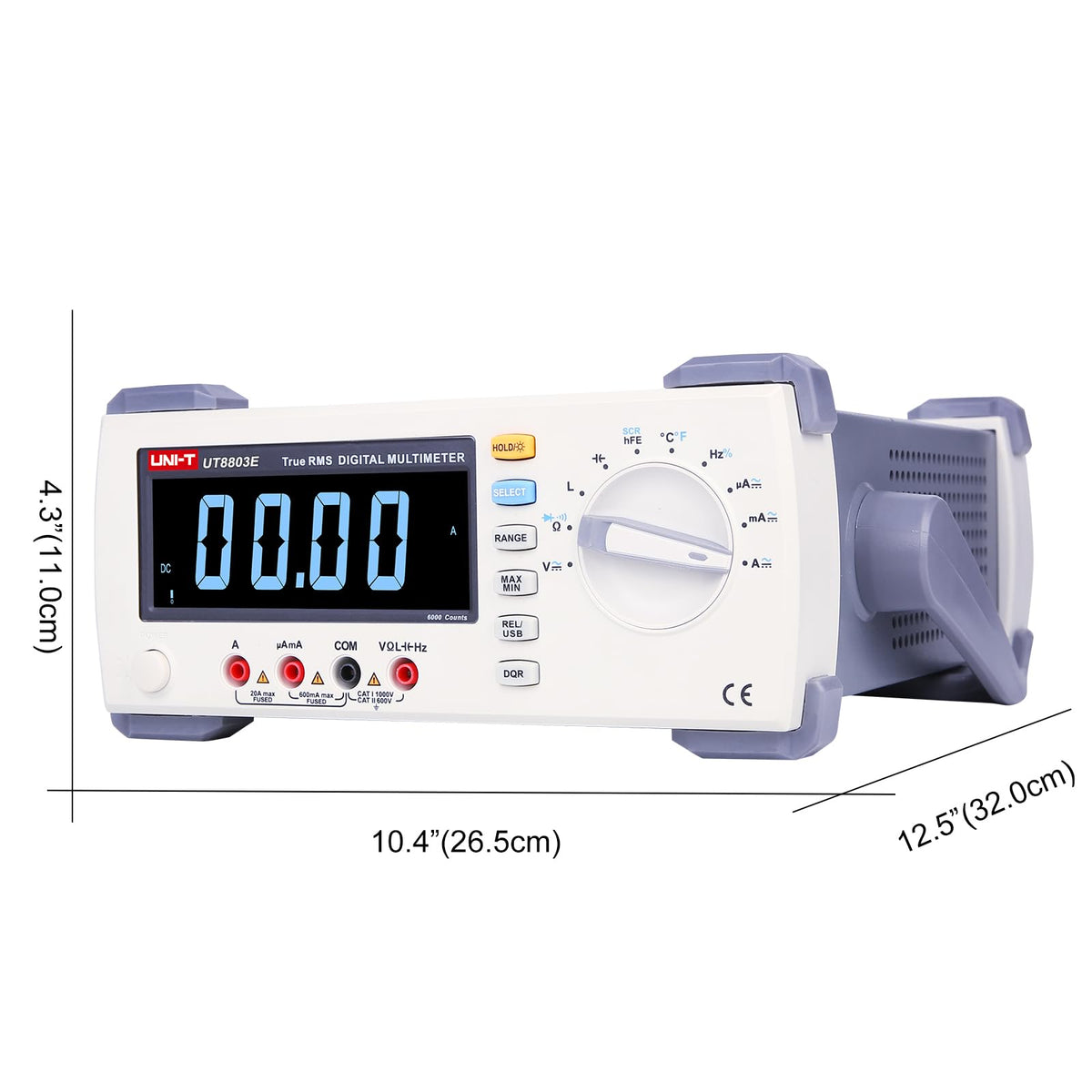 UNI-T UT8803E Desktop Digital Multimeter AC Powered Digital Multimeter, True-RMS AC/DC Voltage Current HFE Frequency 6000 Counts 100kHz, EBTN LCD, Shipping from US