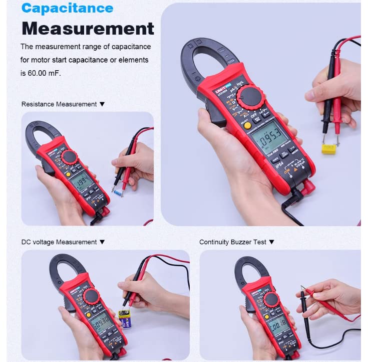 UNI-T UT219E UT219M UT219DS Pro Clamp Meter Digital Professional Pliers Ammeter 6000 Counts Electrical Repair Meter Tester(UT219E)
