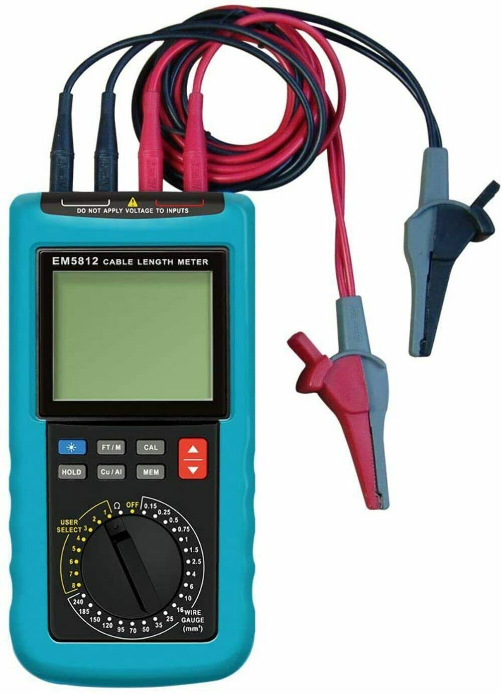 ALLOSUN Digital Cable Length Multimeter Wire Gauge Phone LAN Network Tracker Tester Temp Ohm Resistance Meter