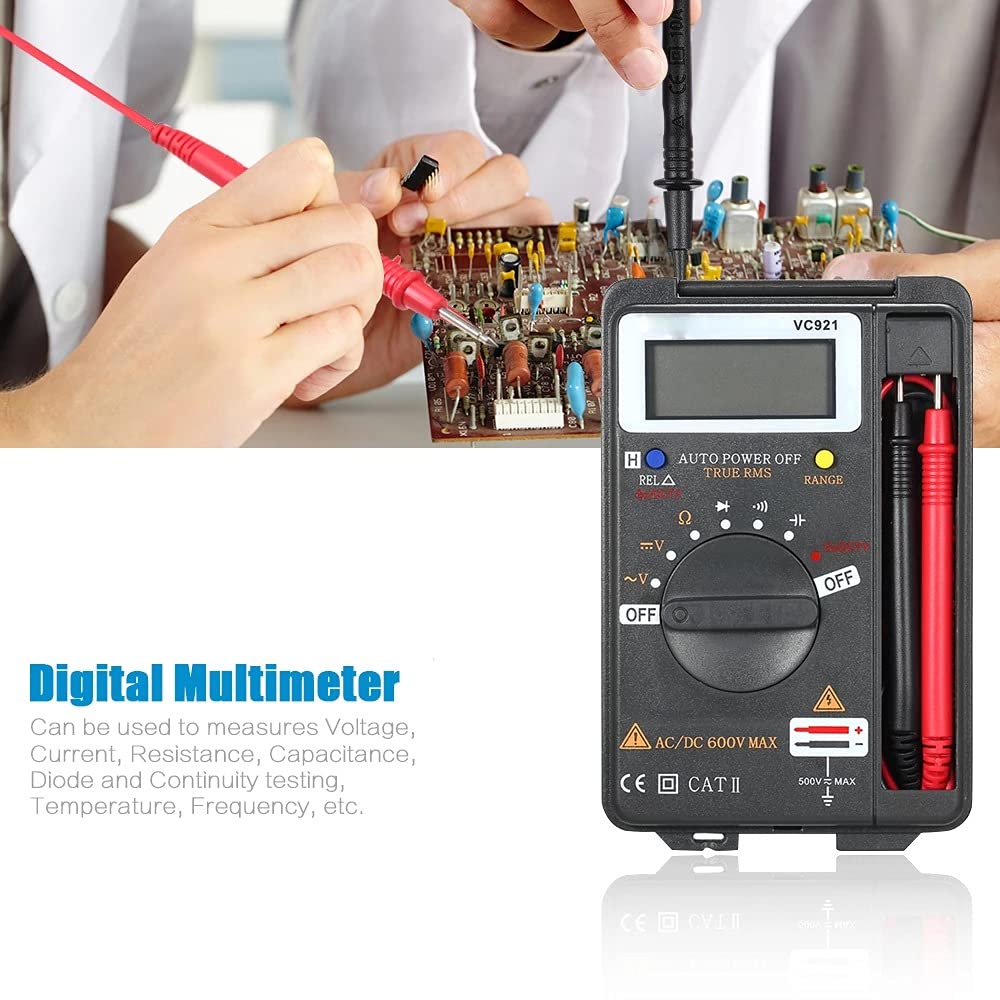 VC921 Handheld Digital Multimeter Multifunction Mini Multi Esr Meter AC/DC Voltage Transistor Tester Ammeter Temperature Sensor