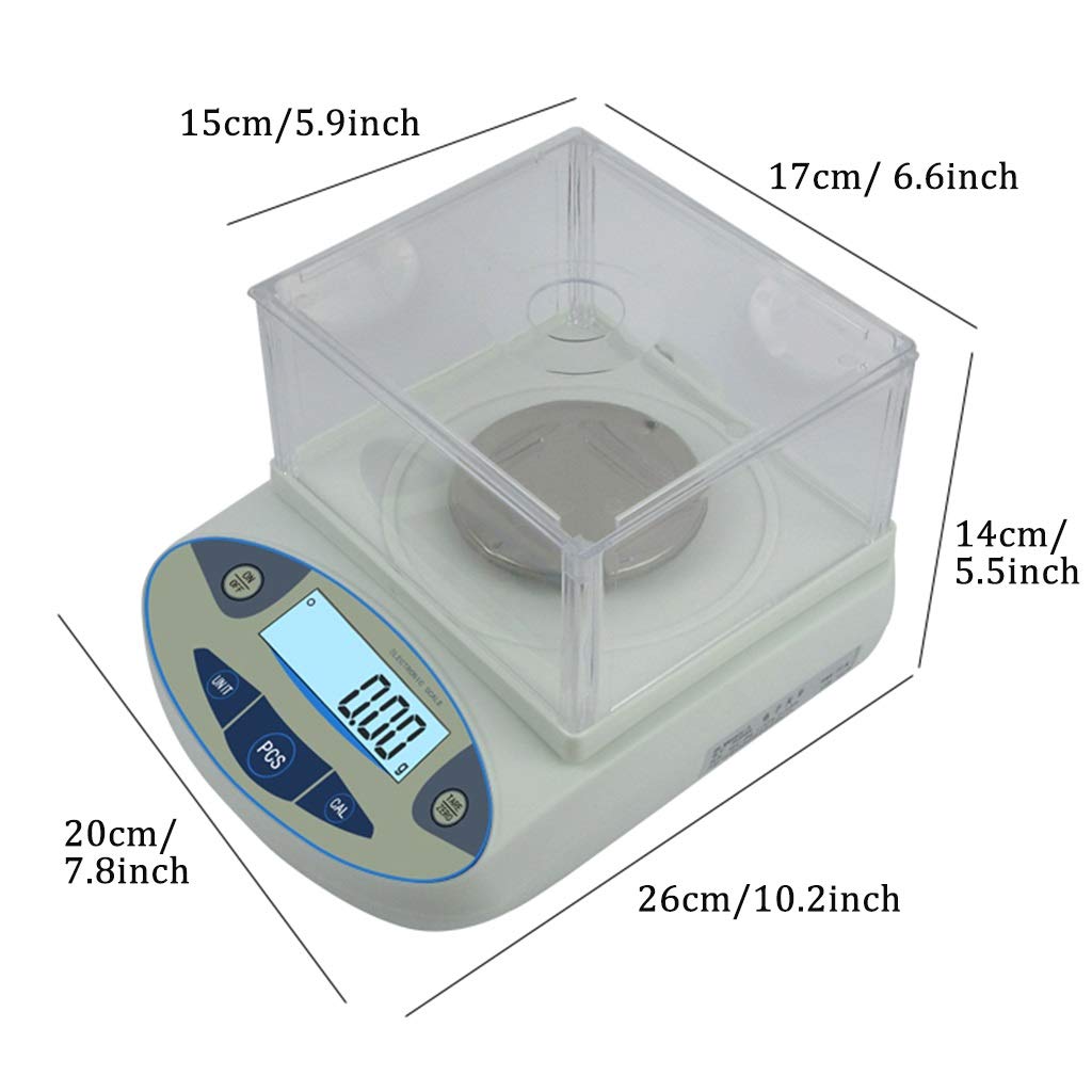 Digital Precision Electronic Scale LCD Analytical Balance Industrial Weighing and Counting Scientific High Lab with Windshield for Laboratory Jewelry (200g/0.01g)