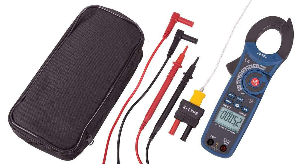 REED Instruments R5040 True RMS AC/DC Clamp Meter with Temperature and Non-Contact Voltage Detector, 1000A
