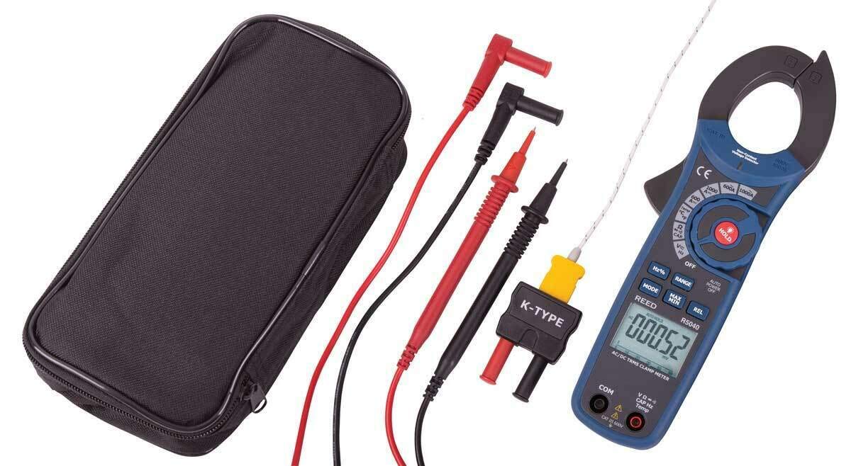 REED Instruments R5040 True RMS AC/DC Clamp Meter with Temperature and Non-Contact Voltage Detector, 1000A