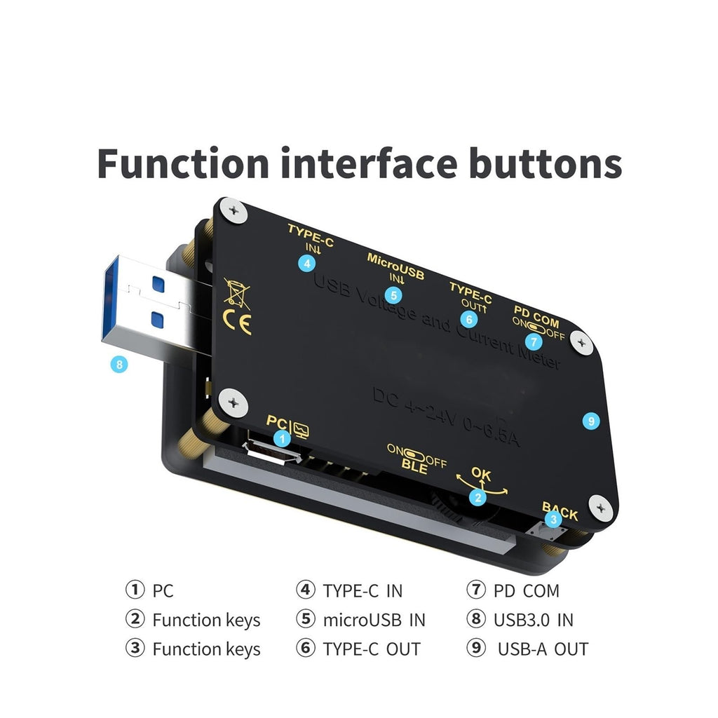Voltmeter FNB48 PD Trigger QC4 + PD3.0 2. PPS Fast Charging Protocol Capacity USB Test Ammeter Current and Voltage Meter