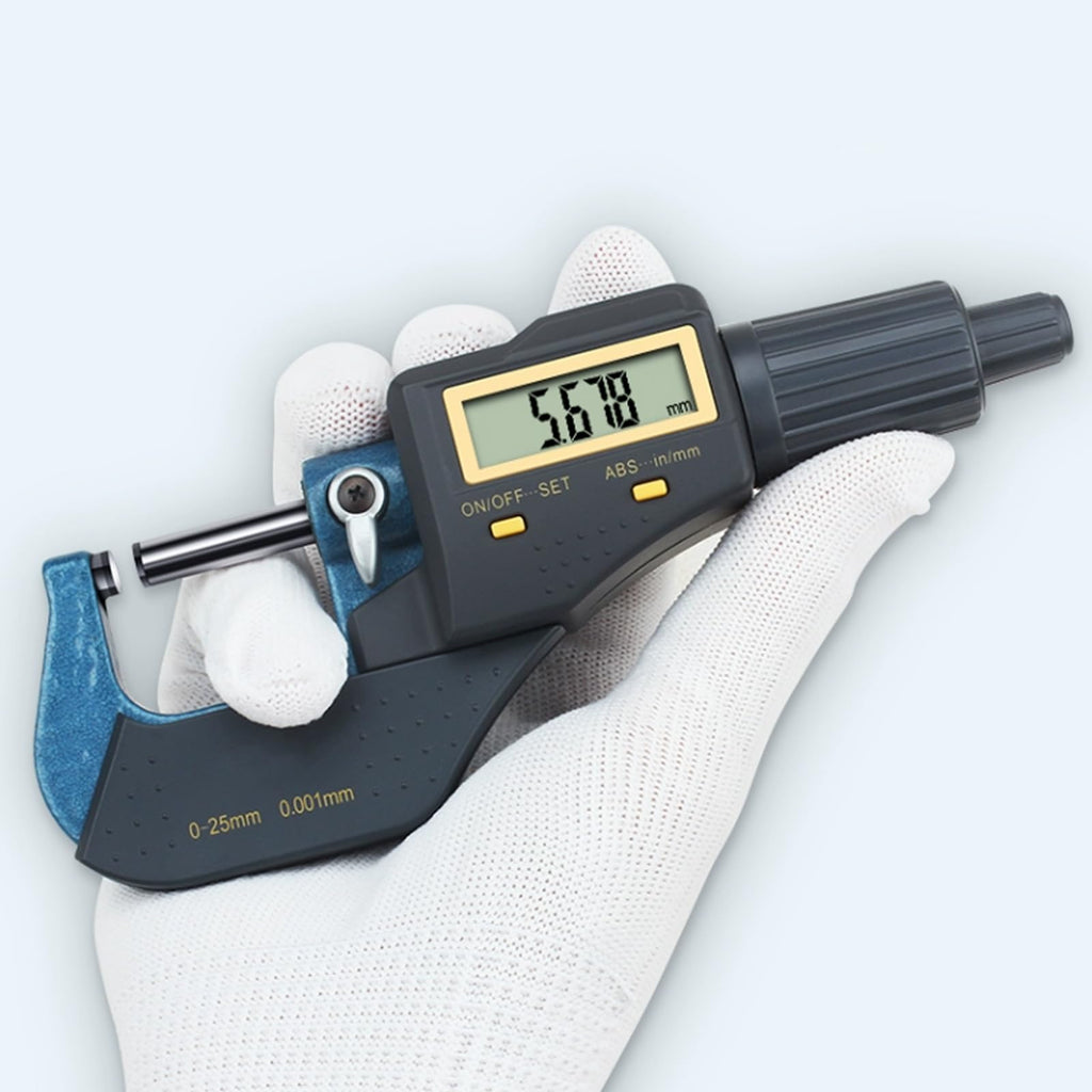 0-1" Digital Micrometer with Ball Anvil & Stand, 0.00005" Resolution