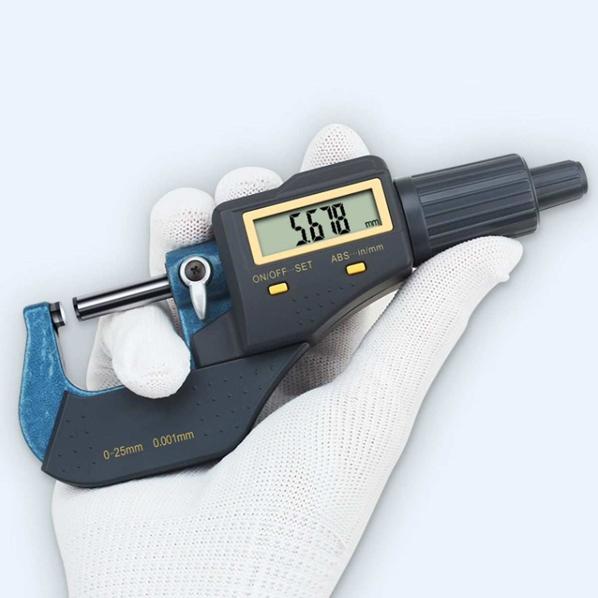 0-1" Digital Micrometer with Ball Anvil & Stand, 0.00005" Resolution