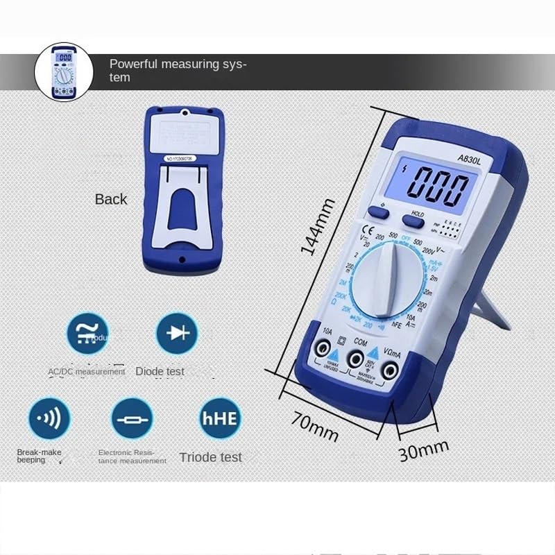 Voltmeter Ammeter Ohm Tester High Safety Handheld Meter Electrical Testing Tool LCD Digital Multimeter(E)