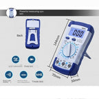 Voltmeter Ammeter Ohm Tester High Safety Handheld Meter Electrical Testing Tool LCD Digital Multimeter(E)