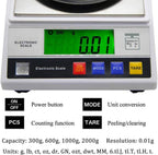 Digital Analytical Balance, High-Precision Electronic Balance, 0.01g Accuracy Digital Scale with Windshield, 13 Unit Conversion, for Lab, Pharmacy, Jewelry Store, Chemical Plant (600g/0.01g)