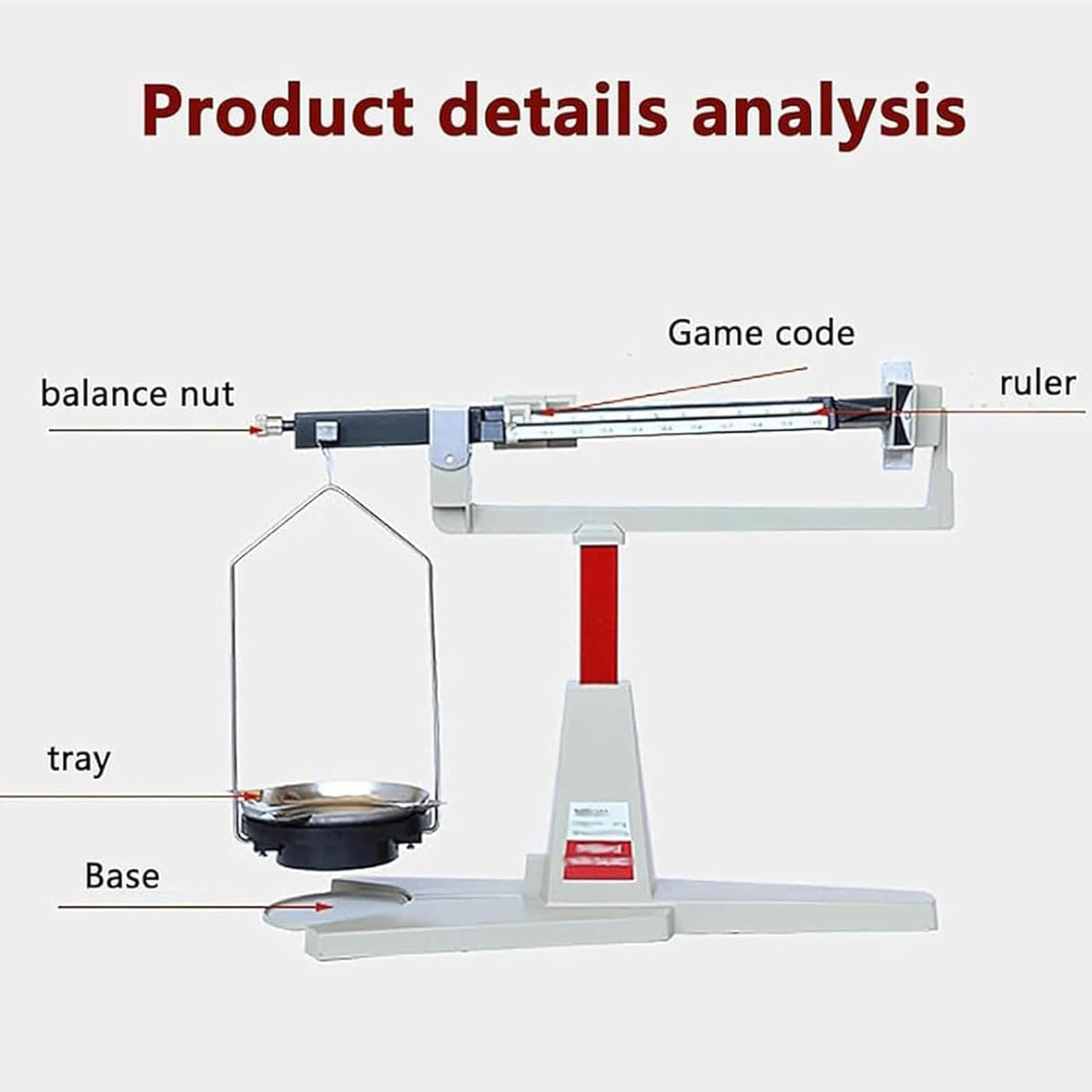 4-Scale Pan Balance, Laboratory Mechanical Scale, Weighing Range 0.01g-311g, Adjustable Nut, Clearly Marked, for Classroom, Laboratory, Factories