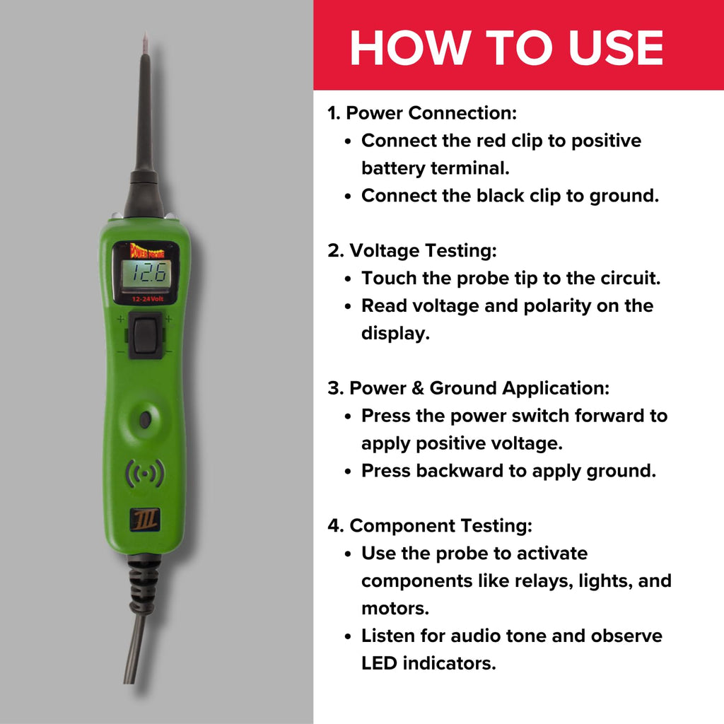 Power Probe 3 Circuit Tester Kit with Case & Accessories (PP319FTCGRN)