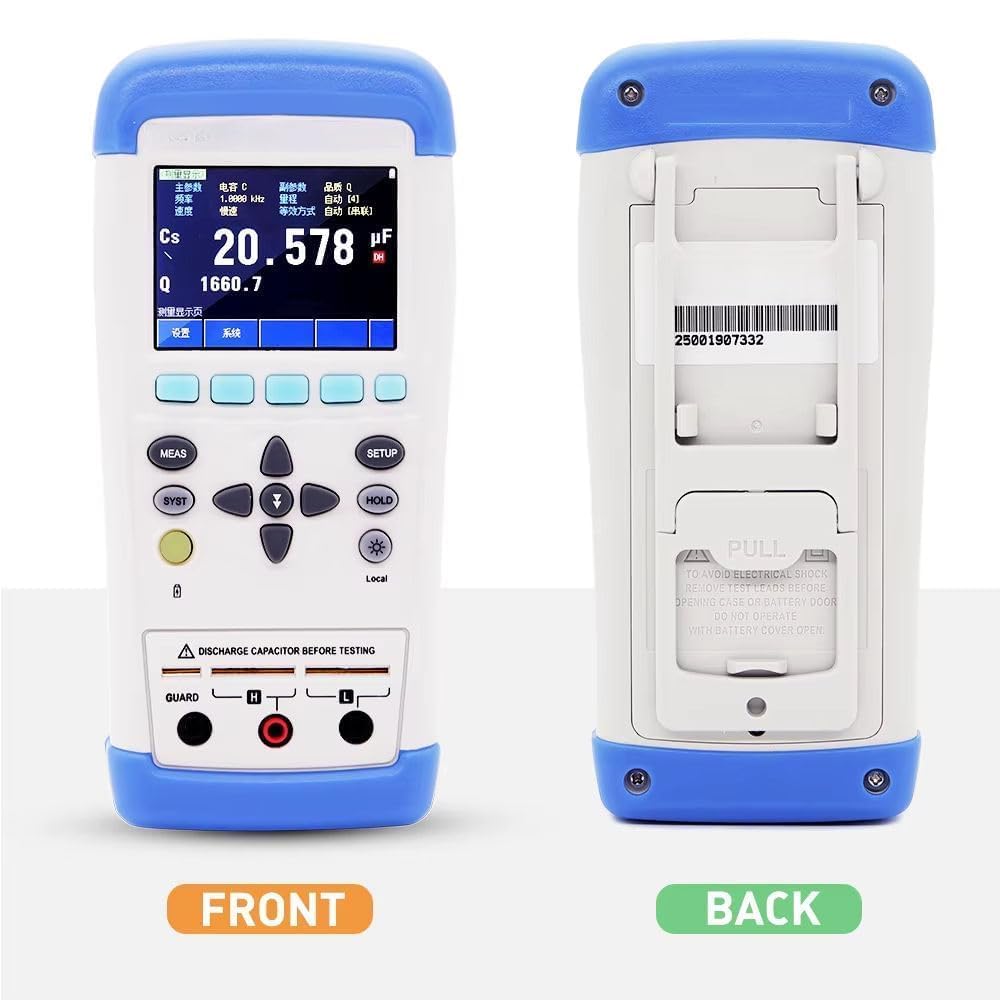 USB LCR Meter DCR Tester Touchscreen Electric Bridge for Inductance Resistance Capacitance Measurement with Frequency 50Hz 100Hz 120Hz 1kHz 2kHz 10kHz USB Storage Files Internal Trigger Mode