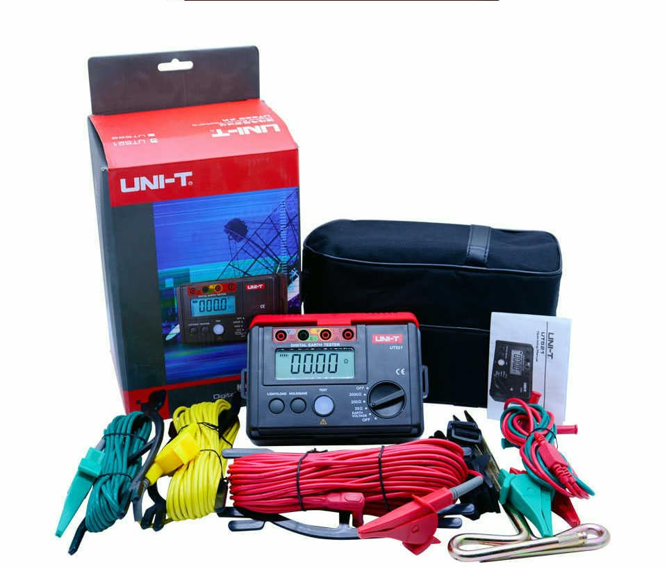 UNI-T UT521 UT522 Digital Earth Tester Ground Resistance AC Earth Insulation Resistance Tester Light Weight Design Ground Resistance Tester Ground Resistance Voltmeter(UT522)