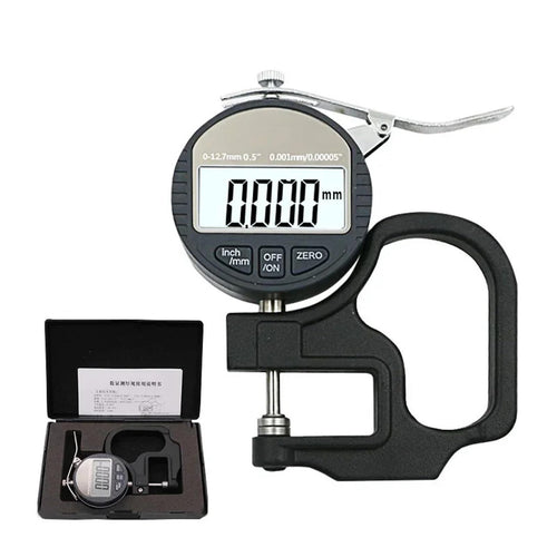0.001mm Digital Thickness Gauge - Electronic Micrometer Tester with RS232 Data Output | 12.7mm Measurement Range Micrometro