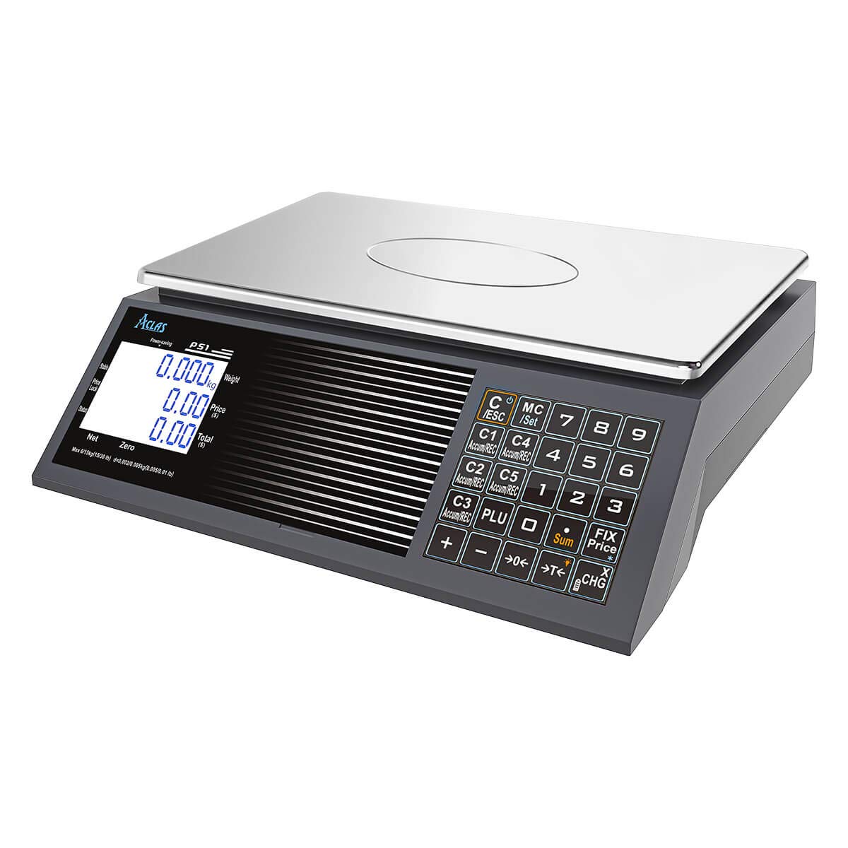 ACLAS Digital Price Computing Scale NTEP Certified Legal for Trade 30lbs 0.01lb Commercial Retail Scales w/LCD Dual Screen Displays for Food, Meat, Deli, Fruit Market Dry Cell Battery Powered
