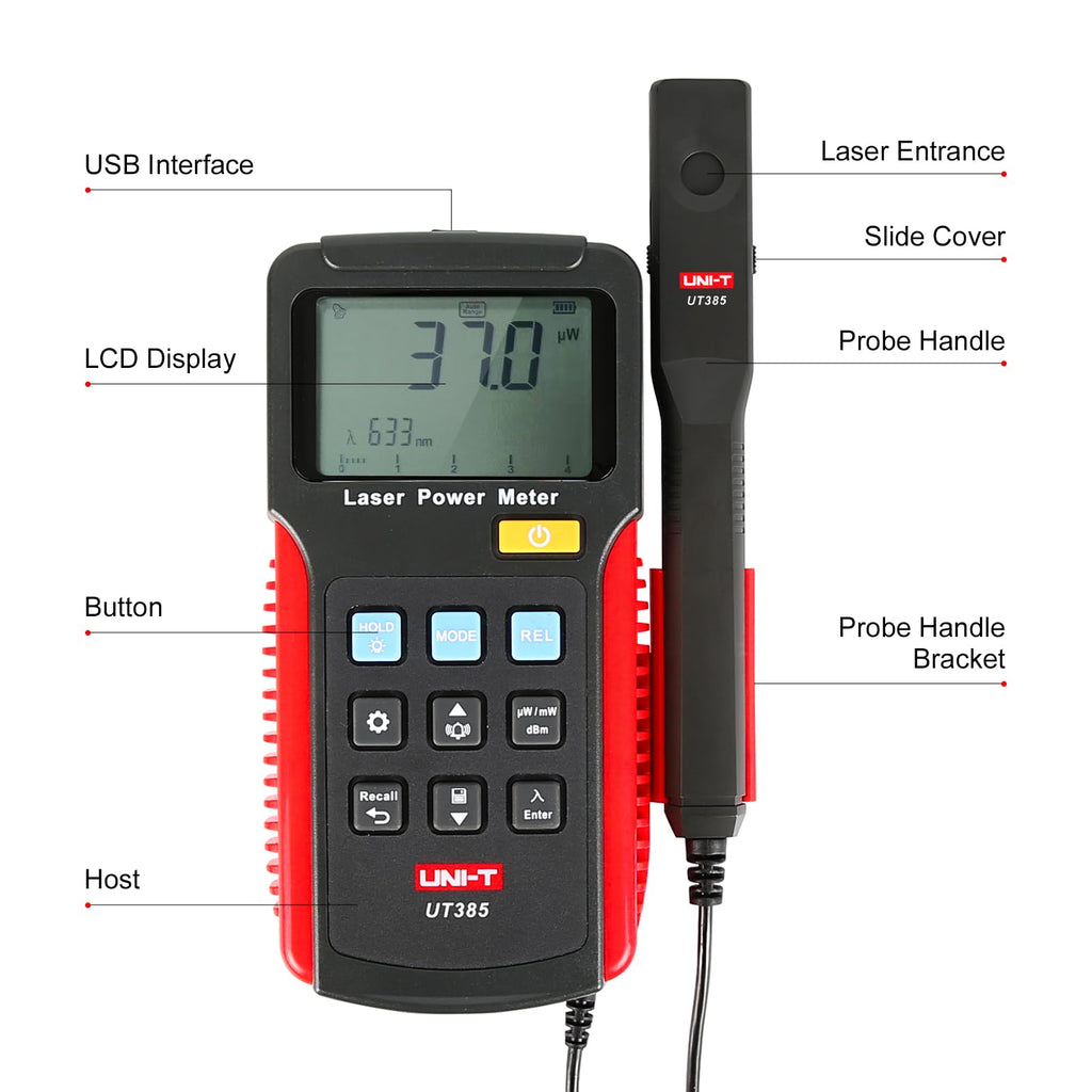 UNI-T UT385 Laser Power Meter, Split Sensor, LCD Display
