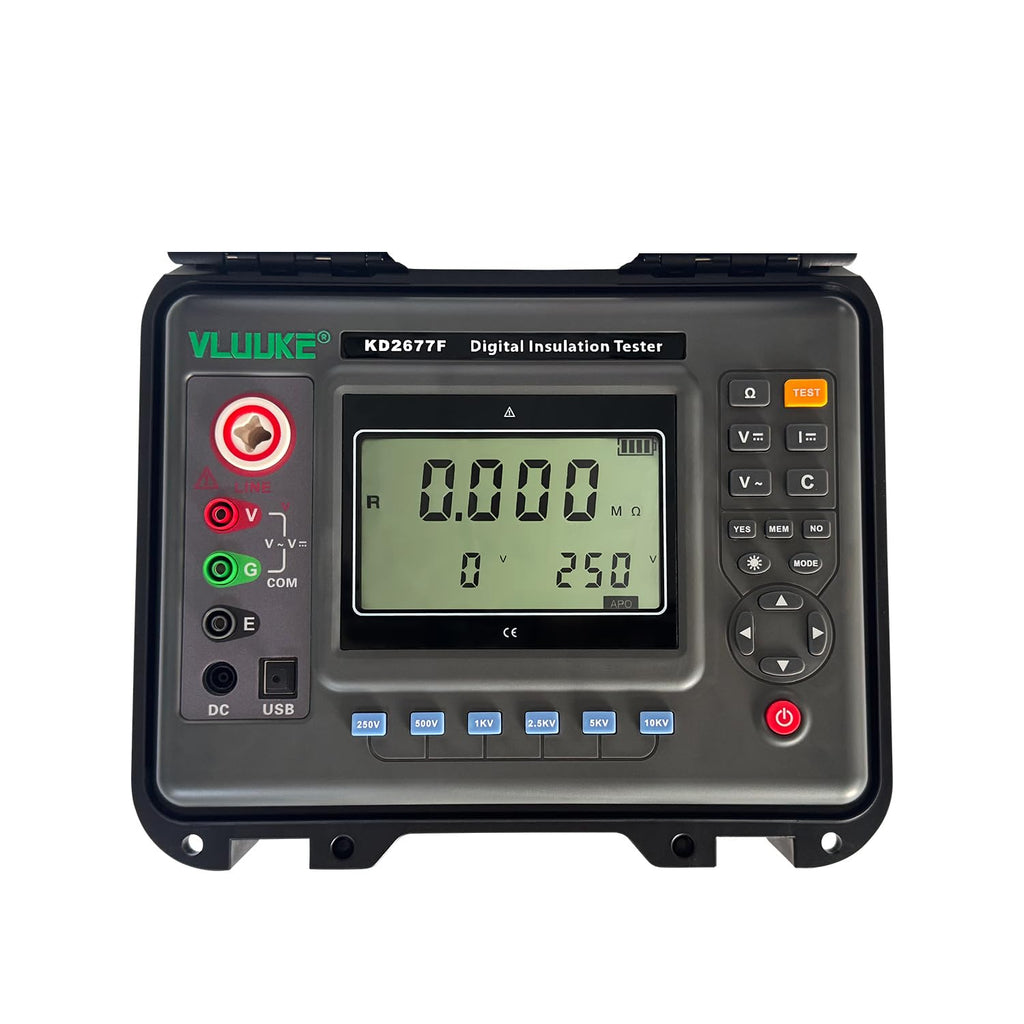 10KV Digital Insulation Meter Insulation Resistance Tester and megohmmeters High Voltage Resistance Multimeter with Absorption Ratio and Polarization Index Measurement