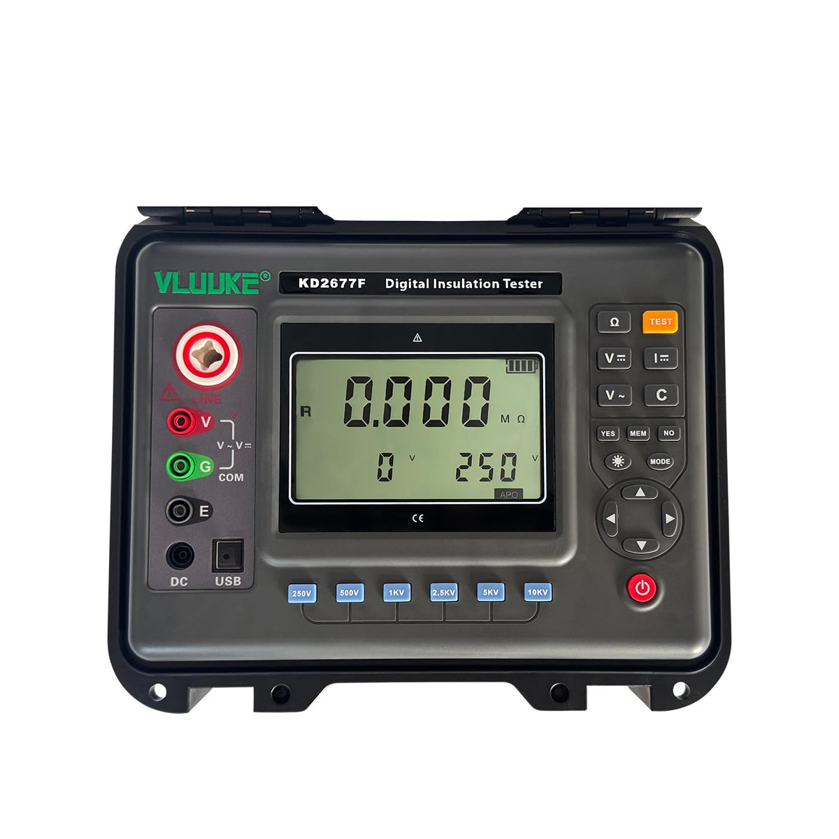 10KV Digital Insulation Meter Insulation Resistance Tester and megohmmeters High Voltage Resistance Multimeter with Absorption Ratio and Polarization Index Measurement
