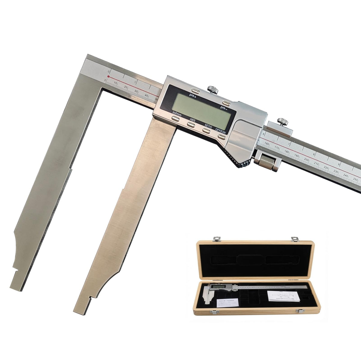 12 Inch Digital Caliper Long Jaw Heavy Duty Caliper with 8" Jaw Depth